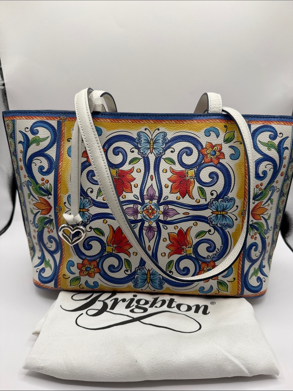 Retired Brighton La Farfalla Carina Tile Handbag
